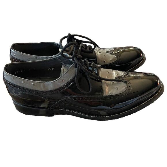 Men's Black And Grey Lace Up Two Tone Stacy Baldwin Shoes